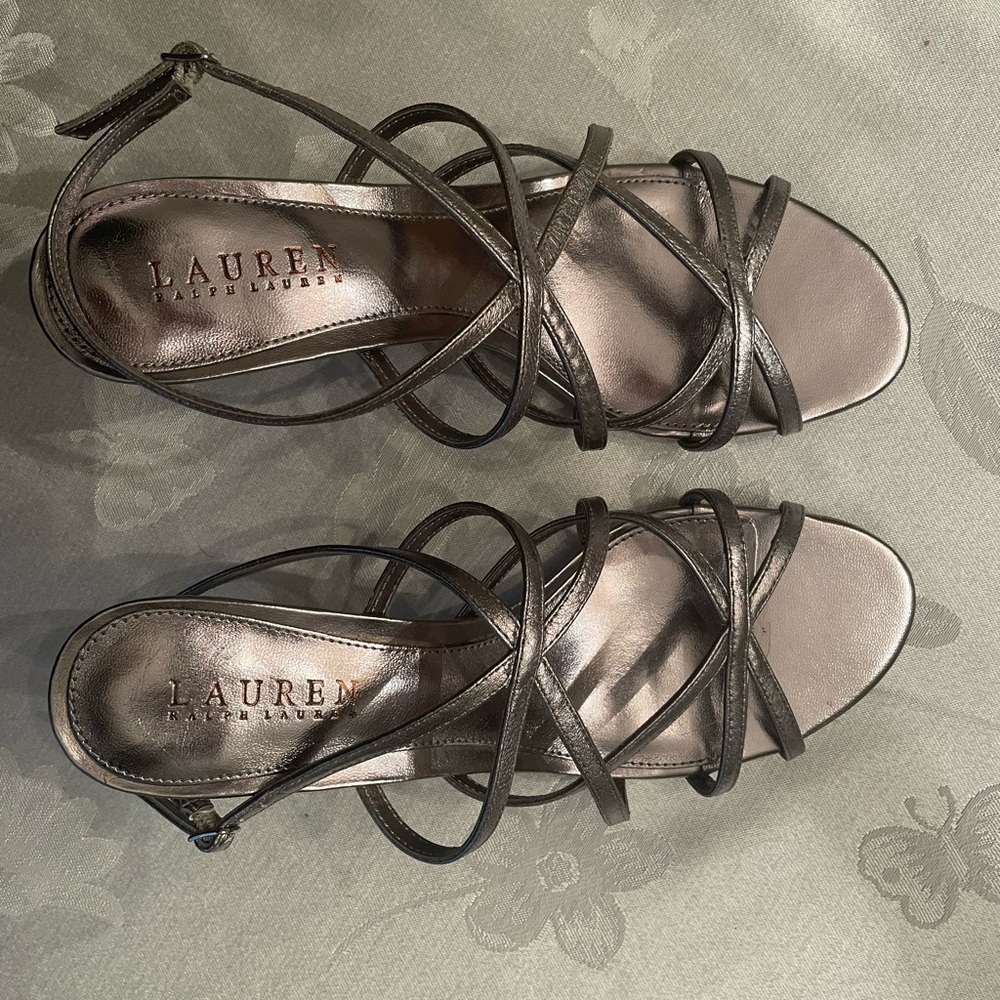Eve Gray Strappy Heels with Stiletto